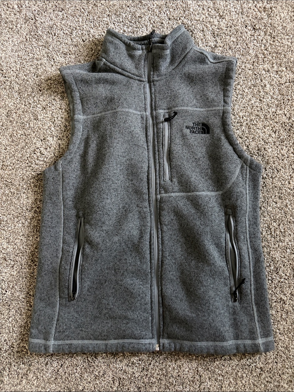 The North Face Gray Full-Zip Fleece Vest